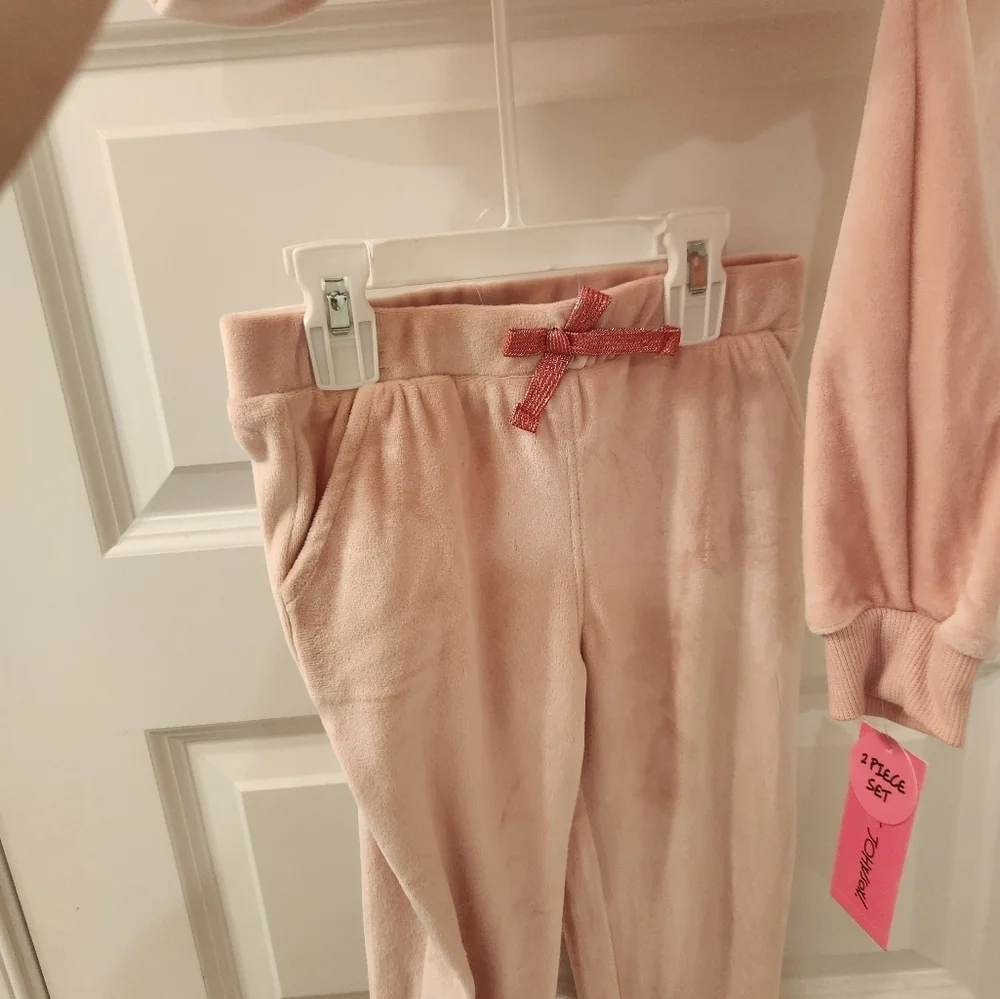 Girls Outfit Set Size 6 Betsey Johnson Pink Bow NWT‎ Joggers Sweatshirt #H254